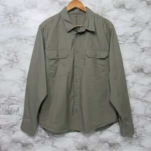 Brahma Olive Green Long Sleeve Button Down Shirt Size XL